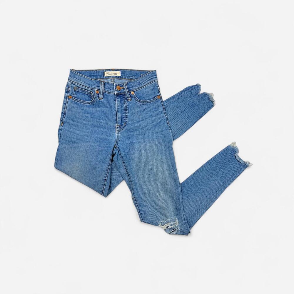 Madewell high waisted rise skinny distressed jeans stretch - size 24